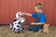 Levi Jr. and Rylee, The Dairy Farmer and the Baby Cow