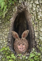 Hayden, Cottontail Peeking from the Bunny Hole