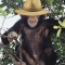 Chimpanzee Wearing Safari Hat
